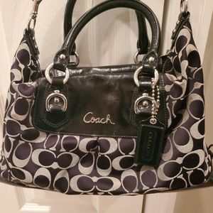 Coach Ashley Signature BLACK Satchel Coach Purse